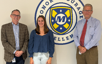 Superintendent Estepp, MHS national merit semifinalist and Dr. Renner