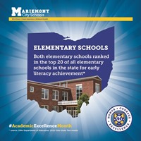 Academic Excellence month graphic - elementary schools